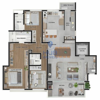 Apartamento, 3 quartos, 155 m² - Foto 3