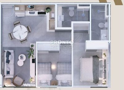 Apartamento, 2 quartos, 48 m² - Foto 2
