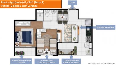 Apartamento, 2 quartos, 41 m² - Foto 4