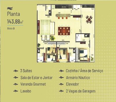 Apartamento, 3 quartos, 143 m² - Foto 1