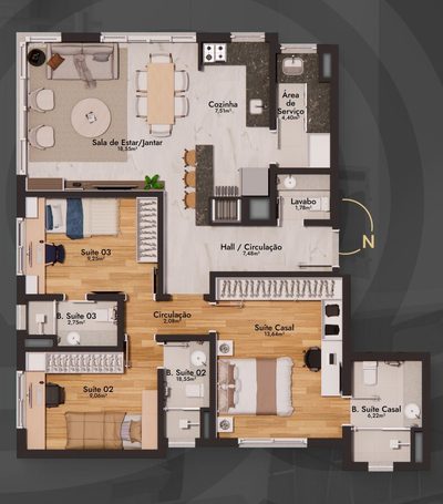 Apartamento, 3 quartos, 99 m² - Foto 4