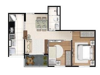 Apartamento, 2 quartos, 46 m² - Foto 2