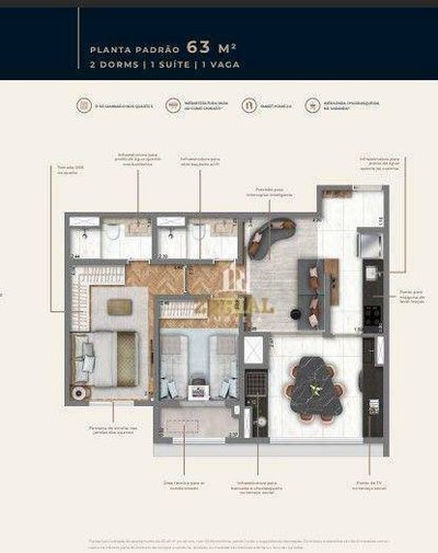 Apartamento, 2 quartos, 63 m² - Foto 1