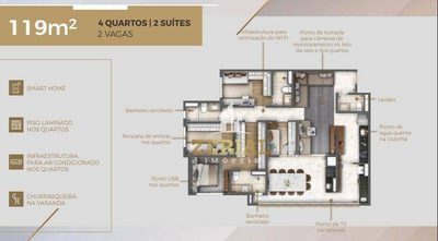 Apartamento, 4 quartos, 119 m² - Foto 1