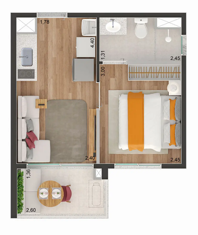Casa, 1 quarto, 45 m² - Foto 5