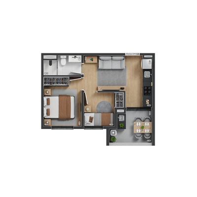 Casa, 1 quarto, 38 m² - Foto 1