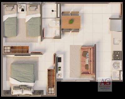 Apartamento, 2 quartos, 40 m² - Foto 2