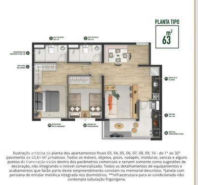 Apartamento, 2 quartos, 63 m² - Foto 1
