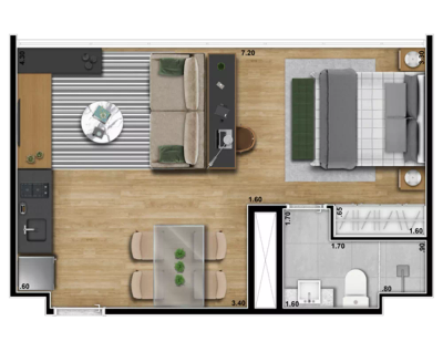 Apartamento, 1 quarto, 45 m² - Foto 1