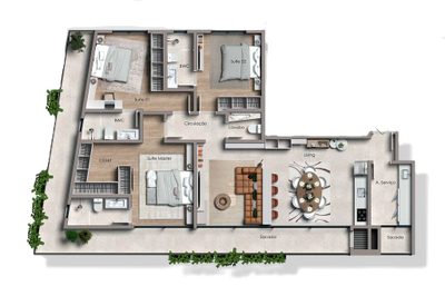 Apartamento, 4 quartos, 391 m² - Foto 3