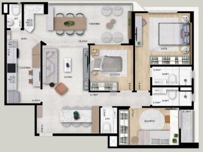 Apartamento, 3 quartos, 96 m² - Foto 2