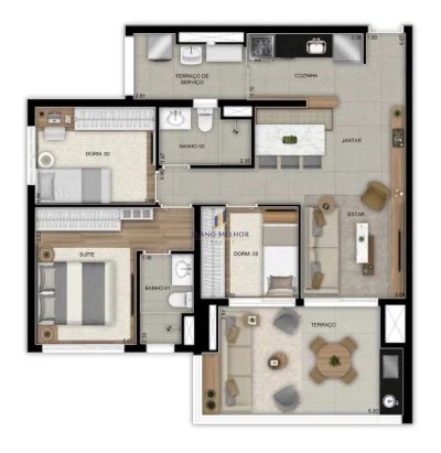 Apartamento, 3 quartos, 88 m² - Foto 3