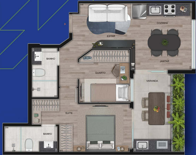 Apartamento, 2 quartos, 61 m² - Foto 1