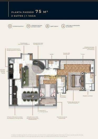Apartamento, 2 quartos, 75 m² - Foto 1