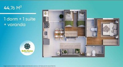 Apartamento, 2 quartos, 44 m² - Foto 2