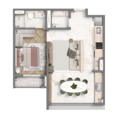 Apartamento, 1 quarto, 48 m² - Foto 2