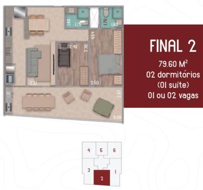 Apartamento, 2 quartos, 80 m² - Foto 2