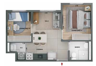 Apartamento, 2 quartos, 32 m² - Foto 5