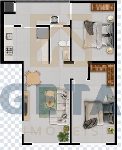 Apartamento, 2 quartos, 49 m² - Foto 2