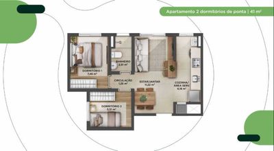 Apartamento, 2 quartos, 41 m² - Foto 1