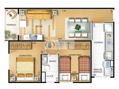 Apartamento, 2 quartos, 50 m² - Foto 1