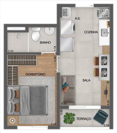Apartamento, 1 quarto, 28 m² - Foto 5