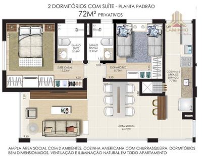 Apartamento, 1 quarto, 40 m² - Foto 3