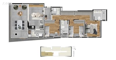 Apartamento, 3 quartos, 93 m² - Foto 2