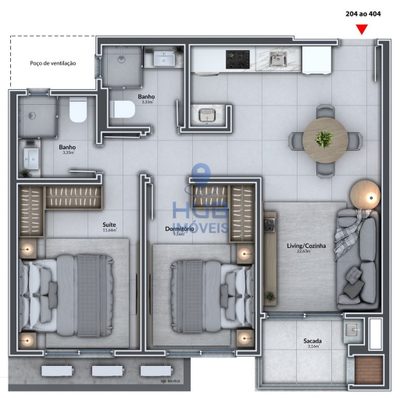 Apartamento, 2 quartos, 63 m² - Foto 4