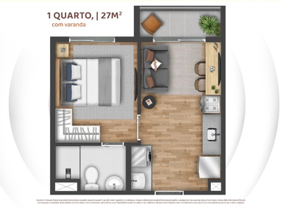 Apartamento, 1 quarto, 26 m² - Foto 3