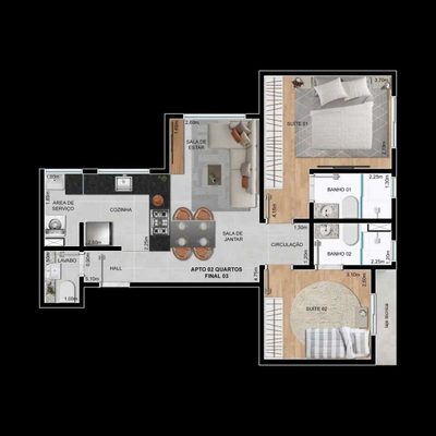 Apartamento, 2 quartos, 61 m² - Foto 5