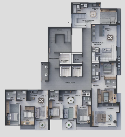 Cobertura, 1 quarto, 57 m² - Foto 5