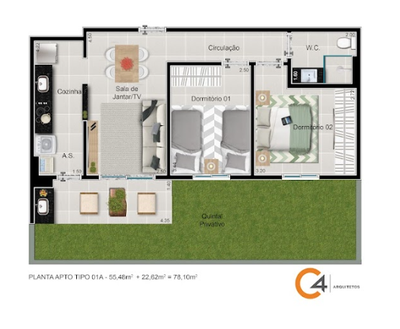 Apartamento, 2 quartos, 55 m² - Foto 3