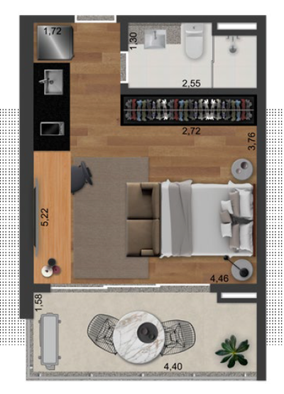 Apartamento, 1 quarto, 64 m² - Foto 3