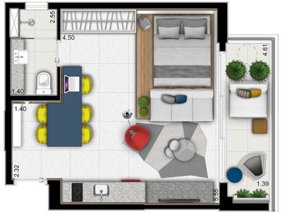 Apartamento, 1 quarto, 39 m² - Foto 5