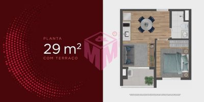 Apartamento, 1 quarto, 29 m² - Foto 1