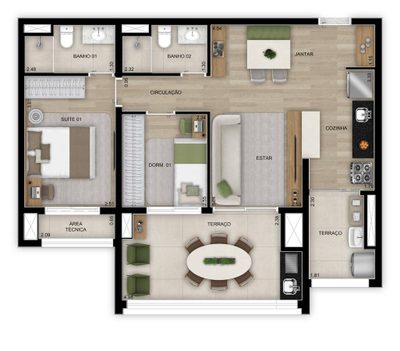 Apartamento, 2 quartos, 74 m² - Foto 4
