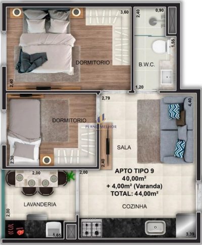 Apartamento, 2 quartos, 44 m² - Foto 5
