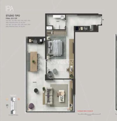 Apartamento, 1 quarto, 83 m² - Foto 1
