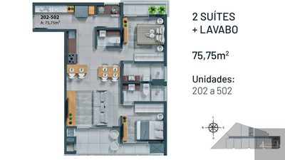 Apartamento, 2 quartos, 75 m² - Foto 2