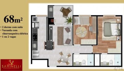 Apartamento, 2 quartos, 68 m² - Foto 2