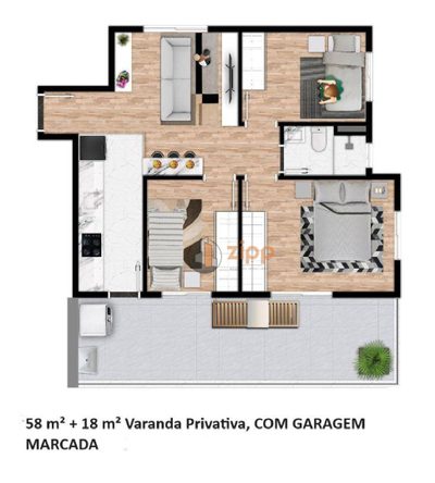 Apartamento, 2 quartos, 37 m² - Foto 3