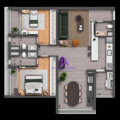 Apartamento, 2 quartos, 96 m² - Foto 2