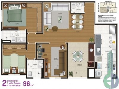 Apartamento, 3 quartos, 96 m² - Foto 3