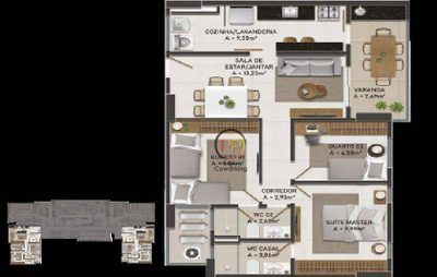 Apartamento, 3 quartos, 77 m² - Foto 1