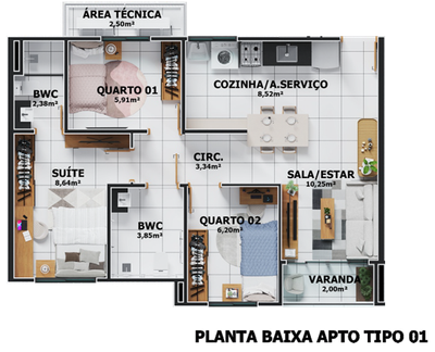 Apartamento, 3 quartos - Foto 3