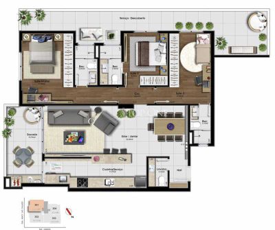 Apartamento, 3 quartos, 168 m² - Foto 3