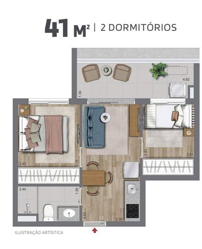 Apartamento, 2 quartos, 41 m² - Foto 5
