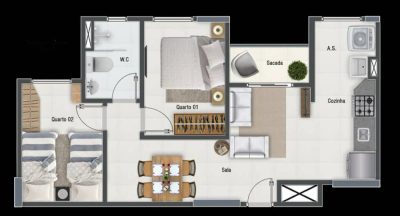 Apartamento, 2 quartos, 53 m² - Foto 3