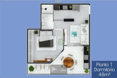 Apartamento, 1 quarto, 48 m² - Foto 3